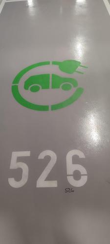 a sticker on the side of a car with the number at Lara free parking Skadarlija in Belgrade
