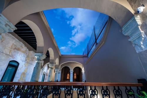 a view from the top of a staircase in a building at Casa 1800 Oaxaca Boutique Hotel City Center based in Oaxaca City