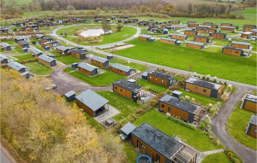 an aerial view of a farm with many buildings at Chalet Sonnenschein in Süsel