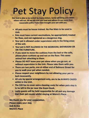 a page of a document with a letter on it at Morros Place in Hay