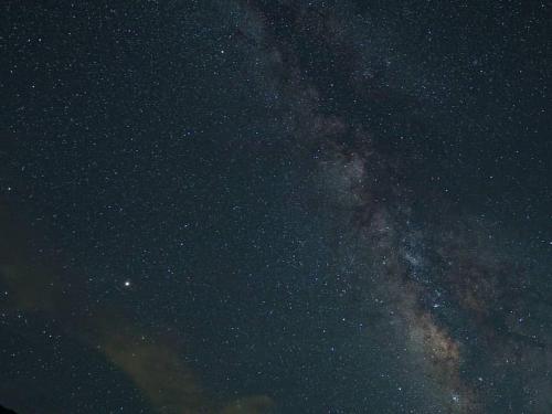 a starry night with the milky way at Oyamanoyado Michitsuji in Otoyocho