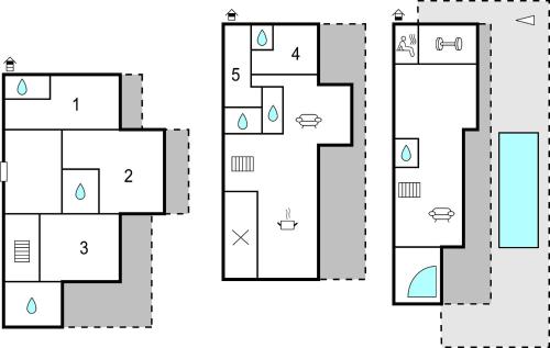 a schematic diagram of a building at Nice Home In Prizba With Sauna in Prizba