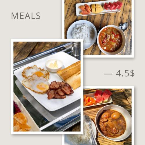 a collage of different pictures of food at Kampot Camping - Eco Retreat in Kampot