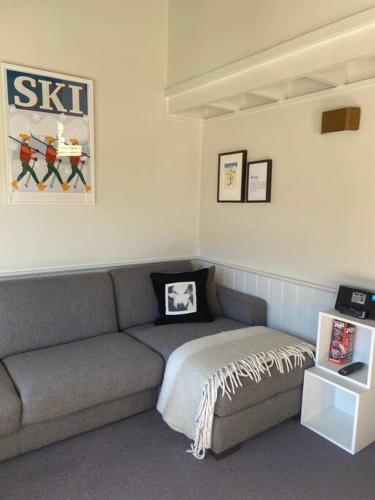a living room with a couch in a room at Banjo 3 Chalet - Magnificent view and great location in Thredbo