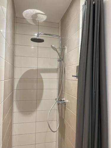 a shower with a shower head in a bathroom at Le manoir étoilé in Neufchâteau