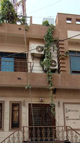 a building with ivy growing on the side of it at Little Ganesha Inn in Jaipur