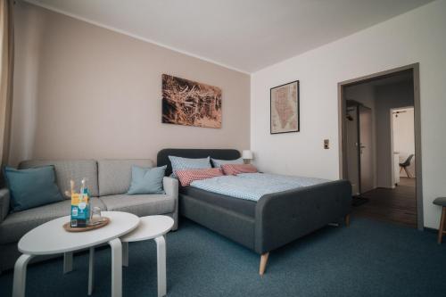 Χώρος καθιστικού στο Heimathafen Apartments