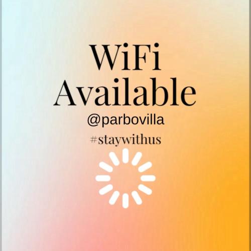 a sign with the words wii available in black text at Paramaribo Villa Near Vibrant District incl Kitchen Household Service in Paramaribo