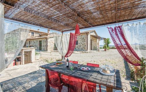 a table in the middle of a patio at La Casa Della Fata in Montenero