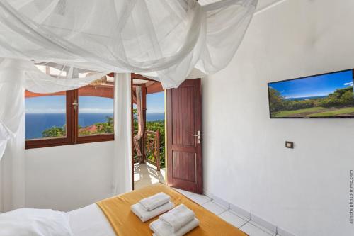 Cama o camas de una habitación en Gîtes de Checheti