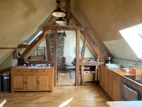 Dapur atau dapur kecil di Haus An der Rur - 5 Apartments mitten in Monschau