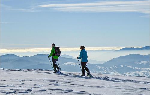 two people on skis on top of a mountain at 1 Bedroom Amazing Apartment In Vason in Vason