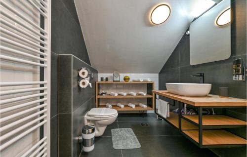 a bathroom with a sink and a toilet at Cozy Home In Vitesinec With Sauna in Salinovec