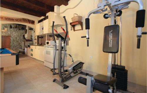 a room with a gym with a machine in it at Pet Friendly Home In Cara in Čara