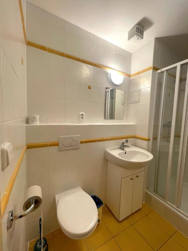 Koupelna v ubytování Apartmány Ados