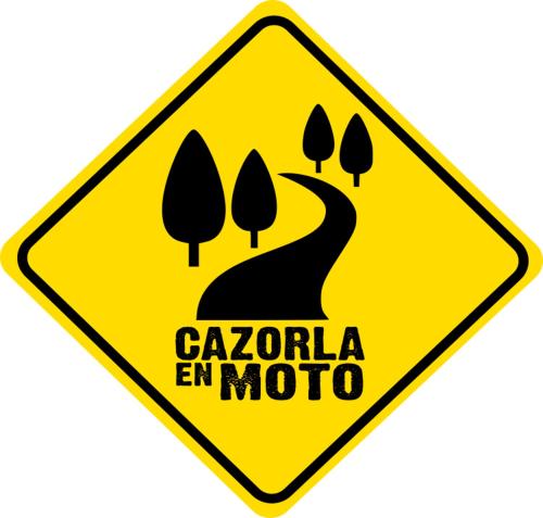 a yellow sign with a road and trees on it at Hotel Tharsis in Cazorla