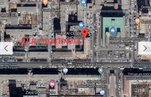a map of a city with a red heart at Brilliant location 3 in Ulaanbaatar