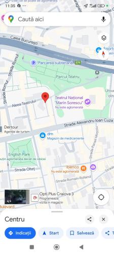 a map with a red marker on it at L'escale - Ultracentral in Craiova