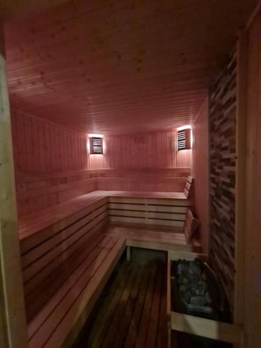 a room with a sauna with at 2 Bdr Garden Apt with Spa near Ski and Golf in Razlog