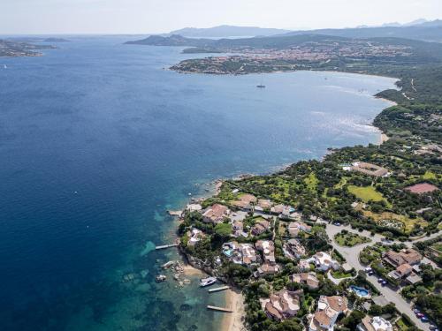 an aerial view of a island in the water at Felix Hotels - Residence Hotel Costa Serena in Palau