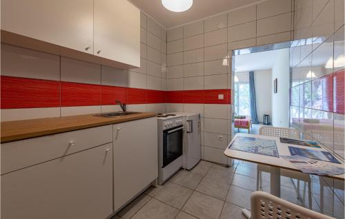 Kuchyň nebo kuchyňský kout v ubytování Cozy Apartment In Novalja With Wifi