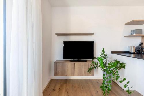 カルダーロにあるApartment Mendelbahnのリビングルーム(薄型テレビ付)