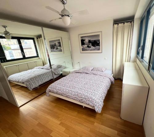 Postel nebo postele na pokoji v ubytování Traumwohnung Seesicht, Balkon