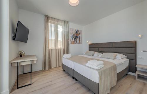 a bedroom with a large bed and a television at Stunning Home In Plano in Plano
