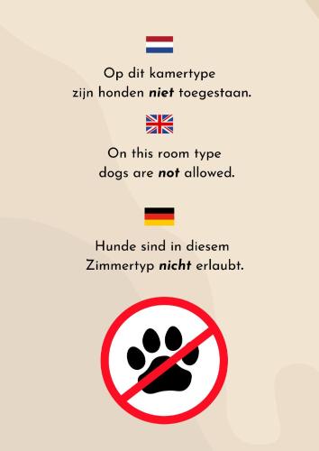 a sign that reads open air temperature with a dog paw sign at ´t Wapen van Marion in Oostvoorne