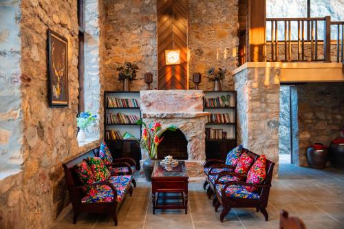 Χώρος καθιστικού στο Khuổi Hân Ecolodge, Cao Bằng