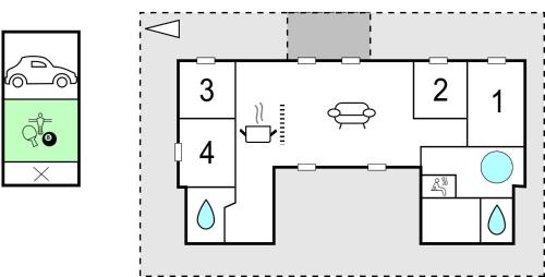 a schematic diagram of a house at Holiday Home Sæby 59 in Nordost