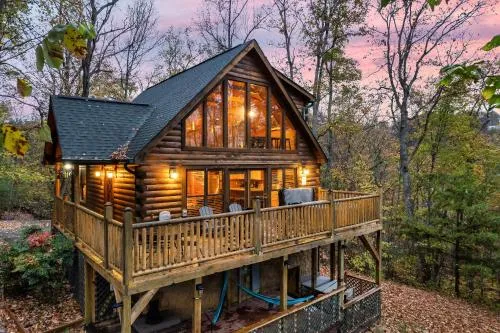Deja View Serene Mountain Cabin for a Family Get-away with a Hot tub Sauna Fire pit that is Pet Friendly photo 1
