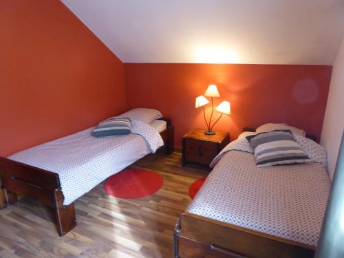 Postel nebo postele na pokoji v ubytování Gîte Du Col Vert