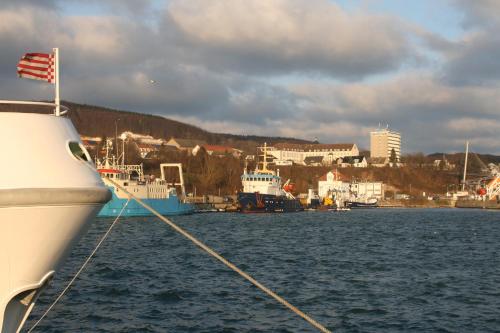 a group of boats docked in a body of water at Apartment Feodora in Sassnitz