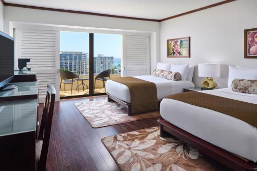 Lotus Honolulu at Diamond Headにあるベッド