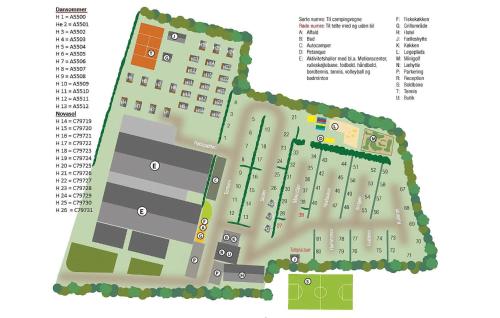 a site plan of the proposed campus at Hytte 1 in Thyborøn