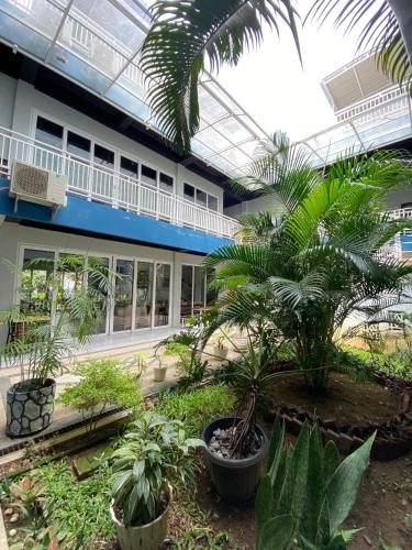 a building with a bunch of plants in front of it at Grand Mahoni Hotel in Banda Aceh