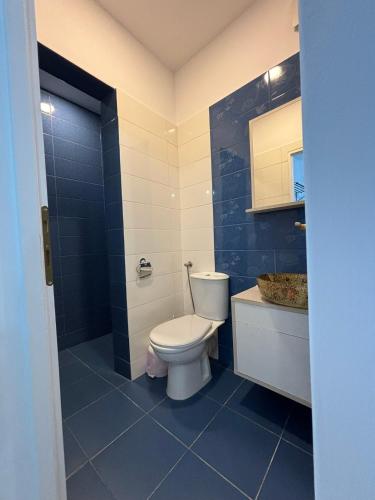 a bathroom with a toilet and a sink at CLAS Studio in Sibiu