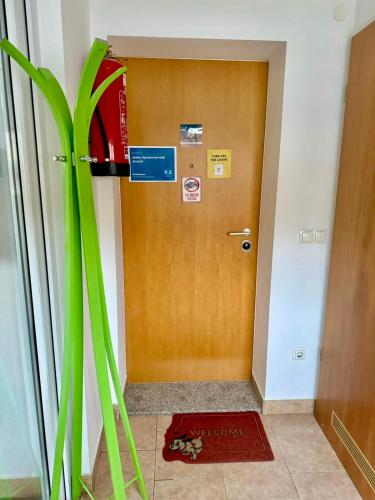 a door in a room with a mat in front of it at Jenny Apartment with Jacuzzi in Brezovica