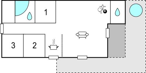 a diagram of a bathroom with a toilet at 7 Bedroom Cozy Home In Glesborg in Glesborg