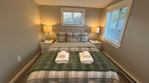 Ένα ή περισσότερα κρεβάτια σε δωμάτιο στο Calm and Stylish Weymouth Apartment