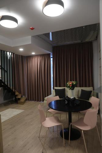 Χώρος καθιστικού στο Montan-Aparthotel