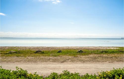 a group of elephants walking on the beach at Cozy Home In Bjert With Wifi in Binderup Strand