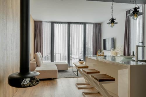 Ein Sitzbereich in der Unterkunft ICON APARTMENTS