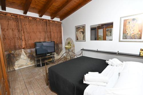 Una televisión o centro de entretenimiento en B&B L'Infiorescenza new
