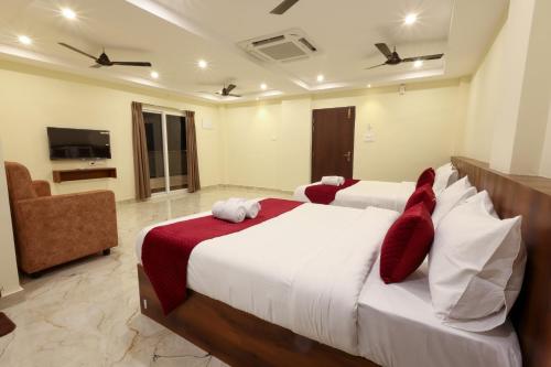 Olive Nest- Tirupati Bus Stand- 300 Meters, Railway Station- 400 Metersにあるベッド