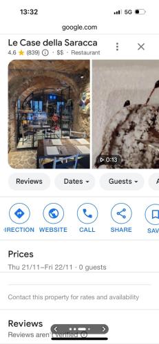 a screenshot of a cell phone with a screenshot of a restaurant at Affordable 3 roms appartment with special price summer 2025 in Dogliani
