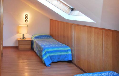 a bedroom with a bed and a skylight at Stunning Apartment In Vason in Vason