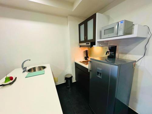Kuchyň nebo kuchyňský kout v ubytování Aparta Suite Continental Bogotá