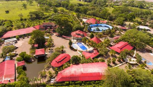 an aerial view of a resort with a swimming pool at Hotel y Parque Turístico Navar City in Villavicencio